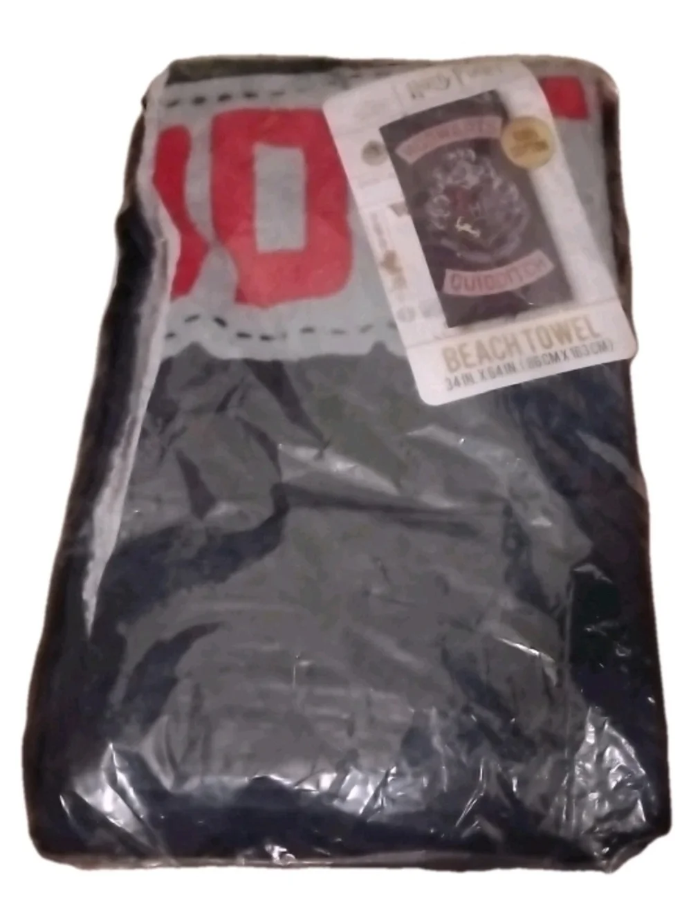 Hogwarts Quidditch Crest Beach Towel - Black